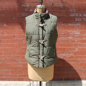 Vintage Olive Puffer Vest